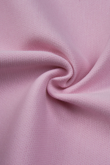 Polyester cotton spandex double piqué knit fabric close-up with twist detail and structured texture for activewear and performance-inspired casual garments.