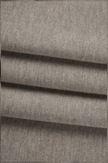 HEAT-FLOW fleece knit fabric close-up with soft surface texture for thermal tops and sweatshirts.