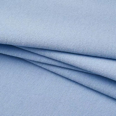 Cotton polyester textured mesh knit fabric close-up with surface fold detail and substantial structure for everyday wear.