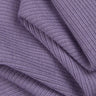 Merino wool elastane double-face rib knit fabric close-up with folded drape detail and structured rib texture for transitional knitwear.