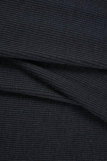 TENCEL wool blend rib knit fabric close-up with smooth rib texture for next-to-skin comfort and everyday knitwear.